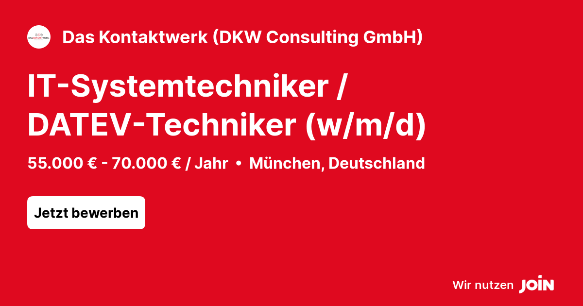 Das Kontaktwerk DKW Consulting GmbH München IT Systemtechniker