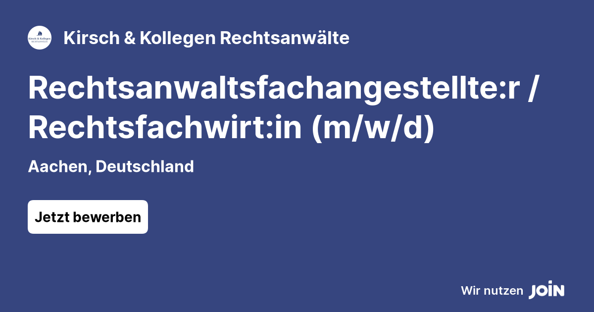 Kirsch Kollegen Rechtsanwälte Aachen Rechtsanwaltsfachangestellte