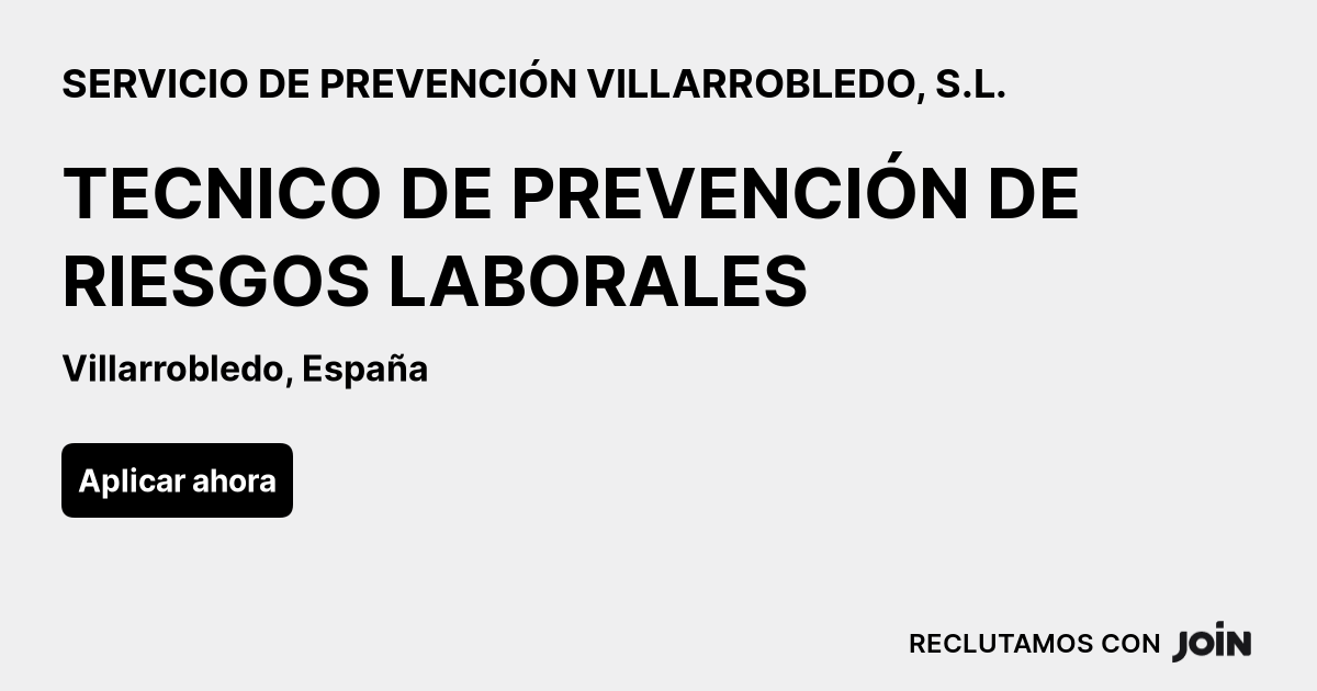 Servicio De Prevenci N Villarrobledo S L Villarrobledo Tecnico De