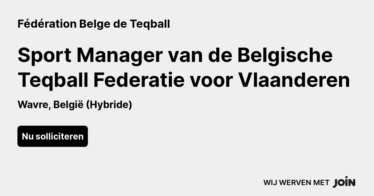 F D Ration Belge De Teqball Wavre Sport Manager Van De Belgische Teqball Federatie Voor