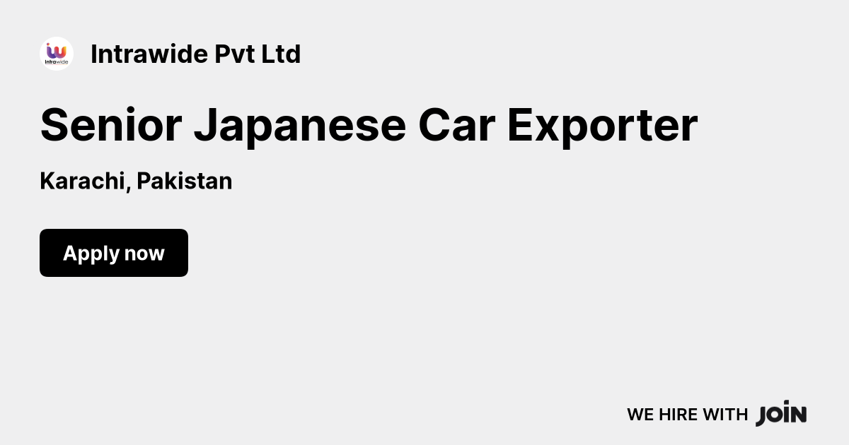 Intrawide Pvt Ltd (Karachi) Senior Japanese Car Exporter