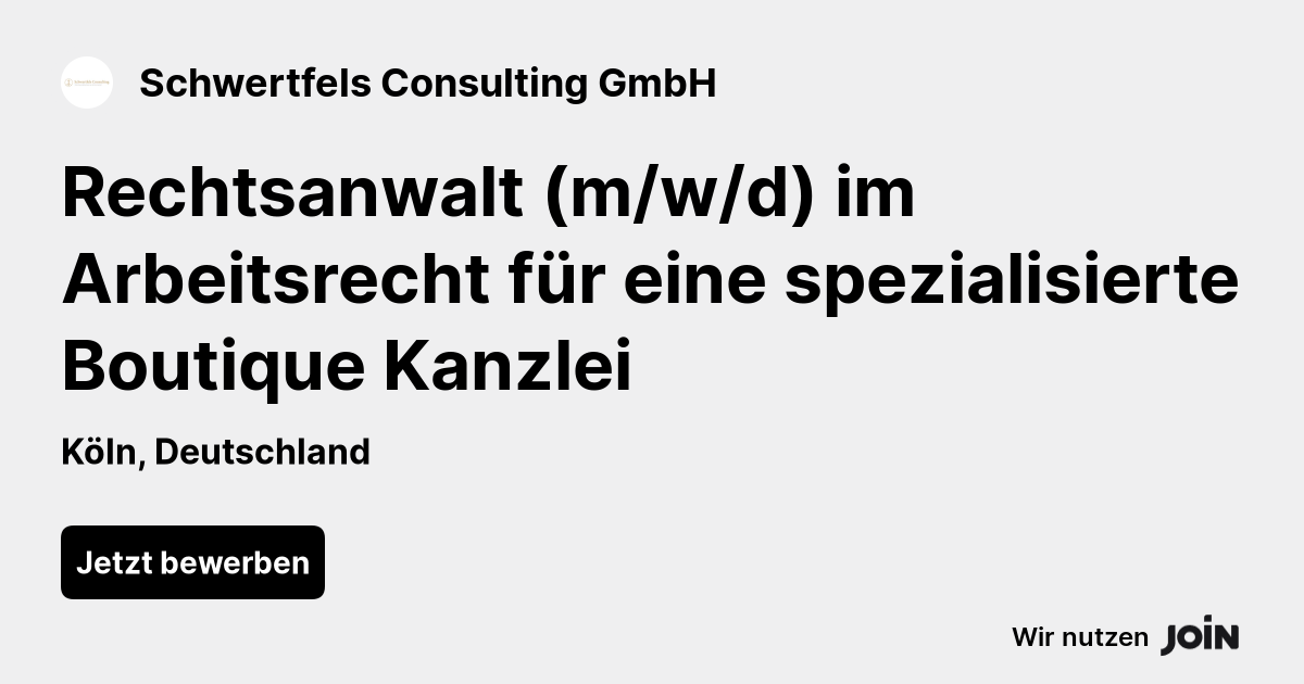 Schwertfels Consulting K Ln Rechtsanwalt M W D Im Arbeitsrecht F R