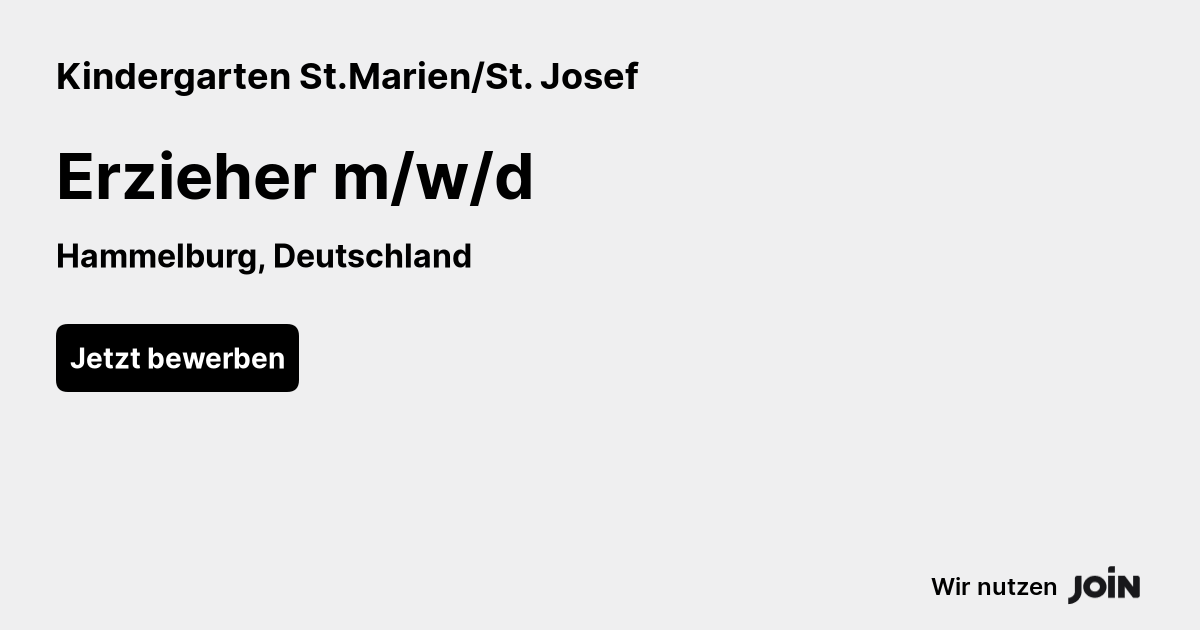 Kindergarten St.Marien/St. Josef (Hammelburg): Erzieher m/w/d