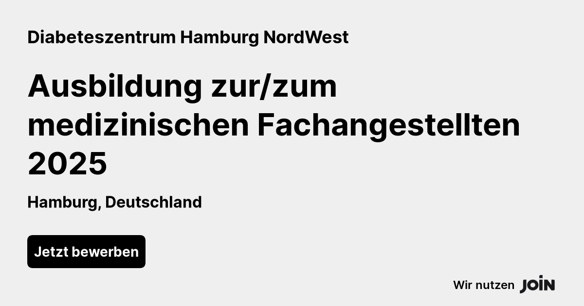 Diabeteszentrum Hamburg NordWest (Hamburg) Ausbildung zur/zum