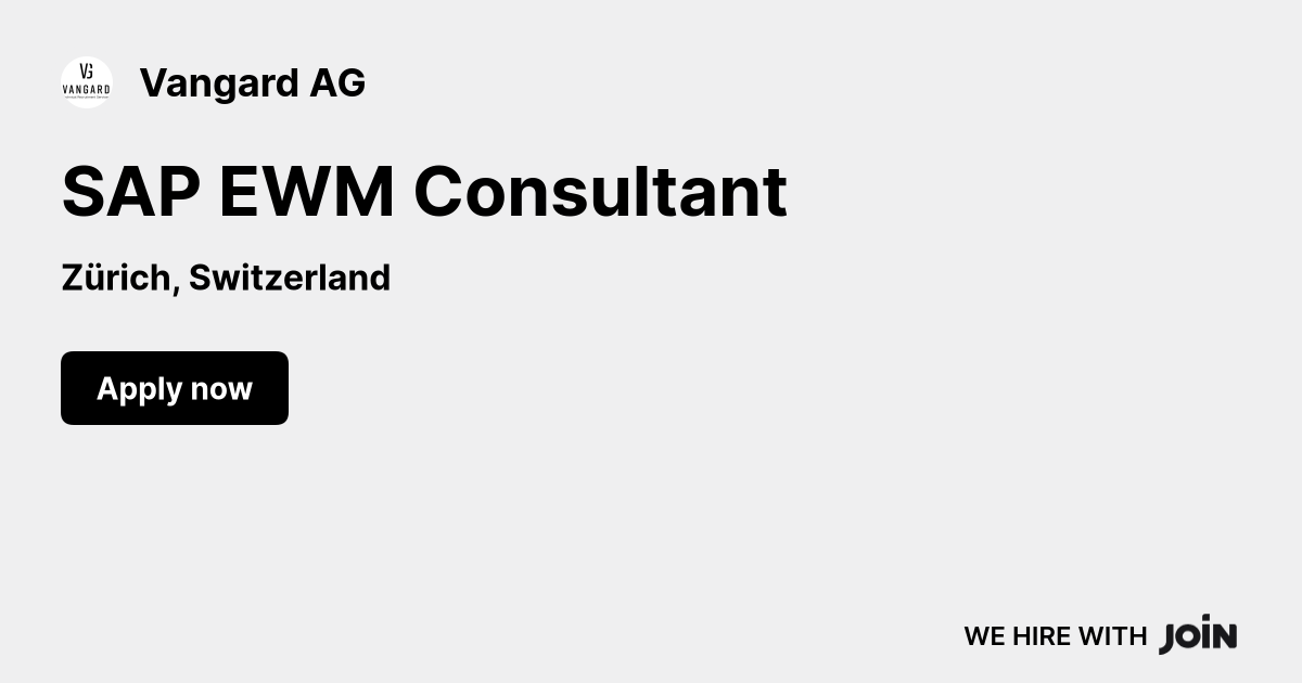 Vangard (Zürich): SAP EWM Consultant
