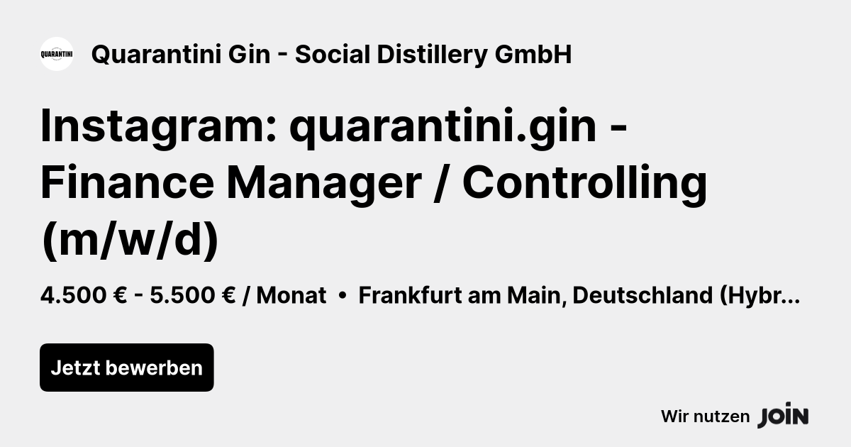 Quarantini Gin - Social Distillery GmbH logo