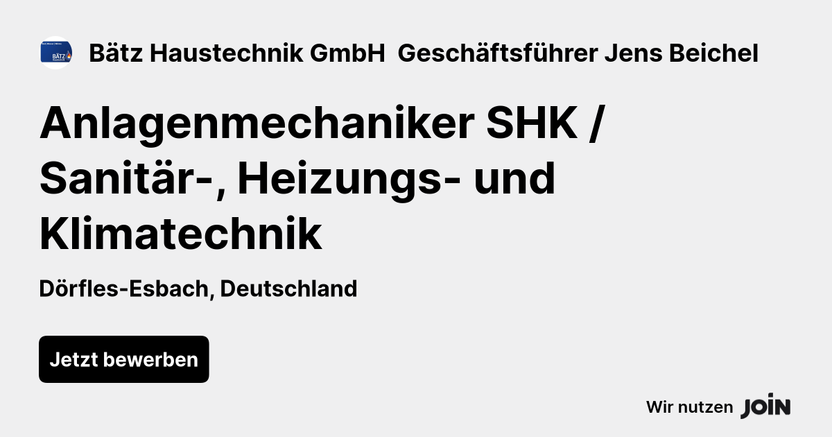 Bätz Haustechnik GmbH  Geschäftsführer Jens Beichel logo