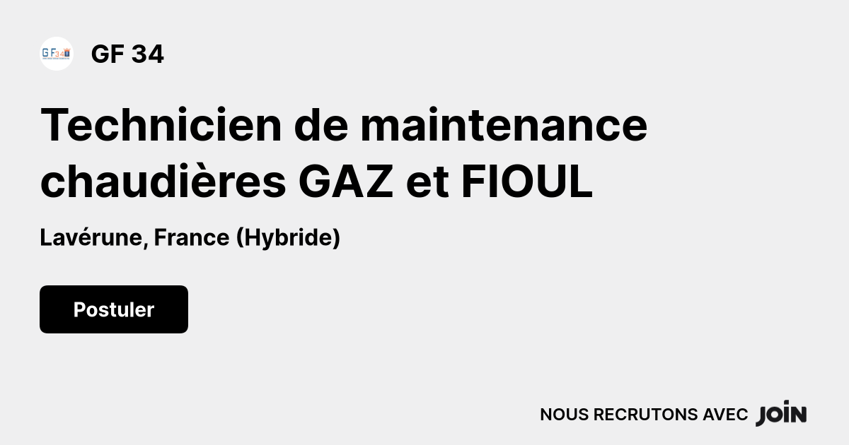 GF 34 (Lavérune) Technicien de maintenance chaudières GAZ et FIOUL — free download