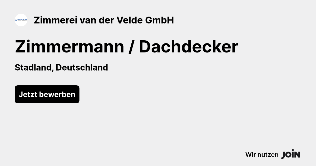 Zimmerei van der Velde GmbH logo