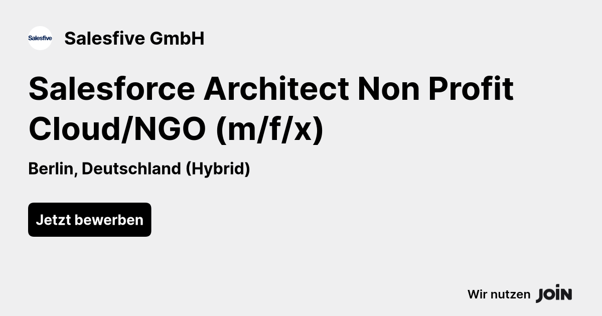 Salesfive Berlin Salesforce Architect Non Profit Cloud NGO m f x salesfive-berlin-salesforce-architect-non-profit-cloud-ngo-m-f-x