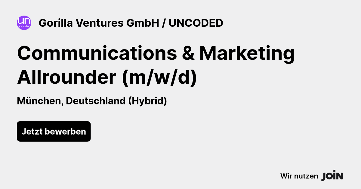 Gorilla Ventures GmbH / UNCODED logo