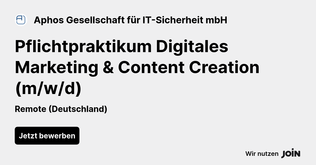 Remote Internship: Digital Marketing & Content Creation (m/f/d) at Aphos IT Security - News Directory 3