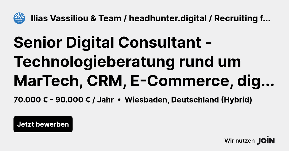 Ilias Vassiliou & Team / headhunter.digital / Recruiting für Digital, Sales, IT, KI, Automation logo