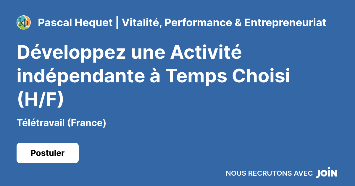 Pascal Hequet | Vitalité, Performance & Entrepreneuriat logo
