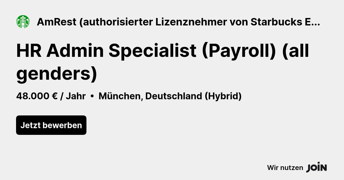 AmRest (authorisierter Lizenznehmer von Starbucks EMEA Ltd) (München ...