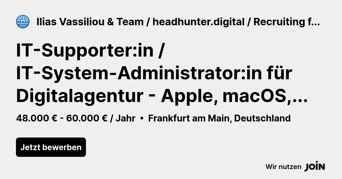Ilias Vassiliou & Team / headhunter.digital / Recruiting für Digital, Sales, IT, KI, Automation logo