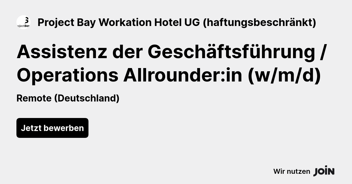 Project Bay Workation Hotel UG (haftungsbeschränkt) logo
