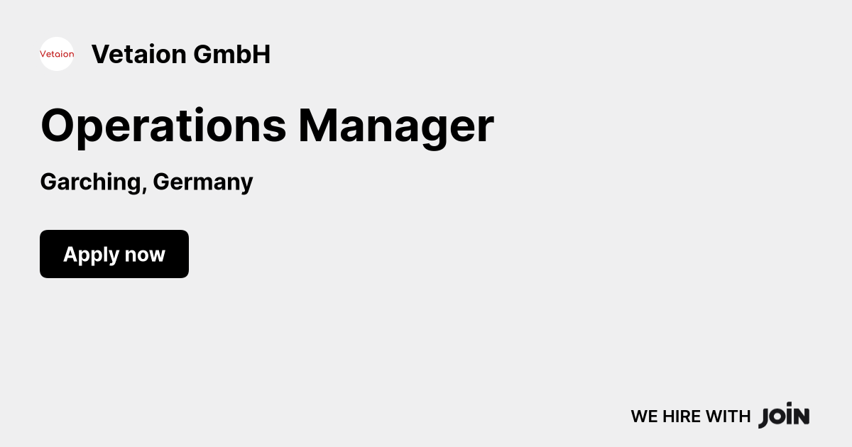 Vetaion (Garching): Operations Manager
