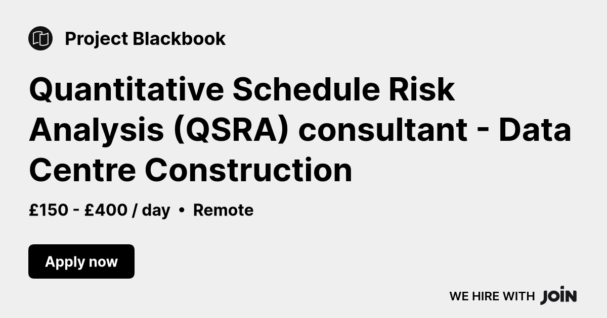 Project Blackbook (Remote): Quantitative Schedule Risk Analysis (QSRA ...