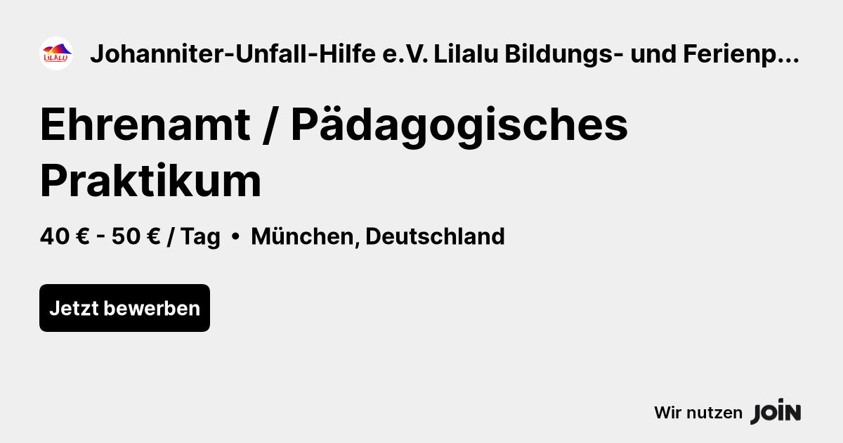 Johanniter-Unfall-Hilfe e.V. Lilalu Bildungs- und Ferienprogramme logo
