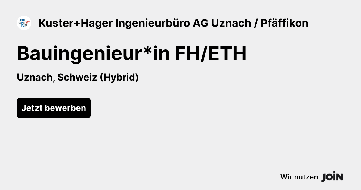 Kuster+Hager Ingenieurbüro AG Uznach / Pfäffikon logo