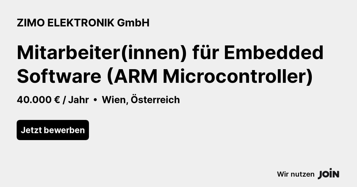 ZIMO ELEKTRONIK (Remote): Mitarbeiter(innen) für Embedded Software (ARM ...