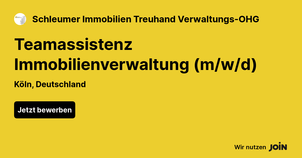 Schleumer Immobilien Treuhand Verwaltungs Ohg join.com