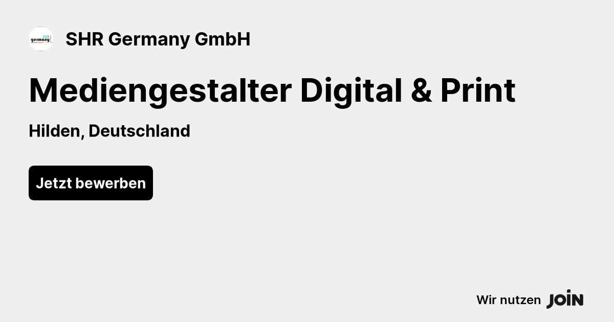 SHR Germany (Hilden) Mediengestalter Digital & Print