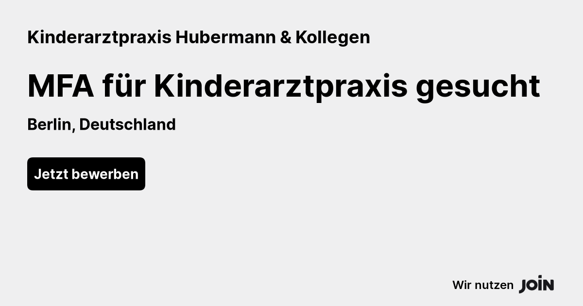 Kinderarztpraxis Hubermann & Kollegen (berlin): Mfa Für 