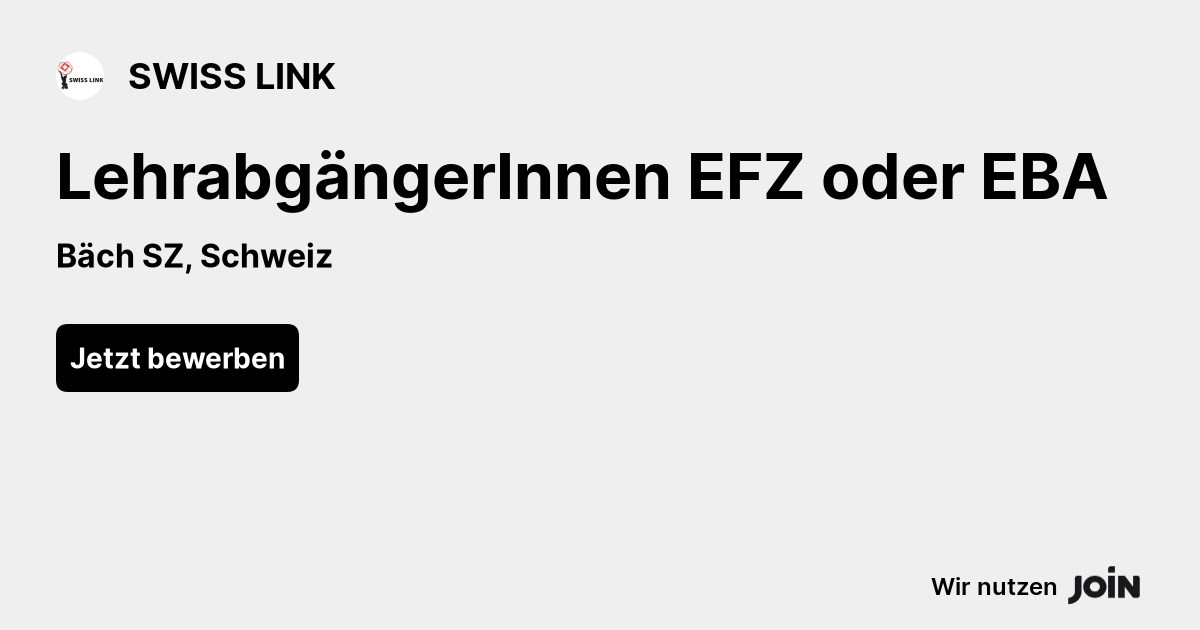 Swiss Link Bäch Sz Lehrabgängerinnen Efz Oder Eba