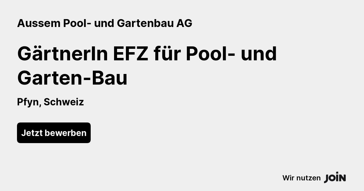 Aussem Pool Und Gartenbau Pfyn Gärtnerin Efz Für Pool Und Garten Bau