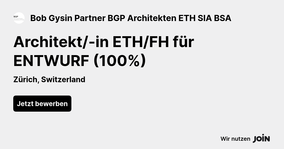 Bob Gysin Partner BGP Architekten ETH SIA BSA logo
