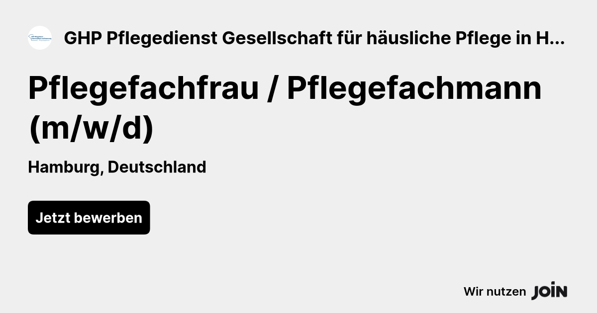 GHP Pflegedienst Gesellschaft für häusliche Pflege in Hamburg und Umgebung mbH logo