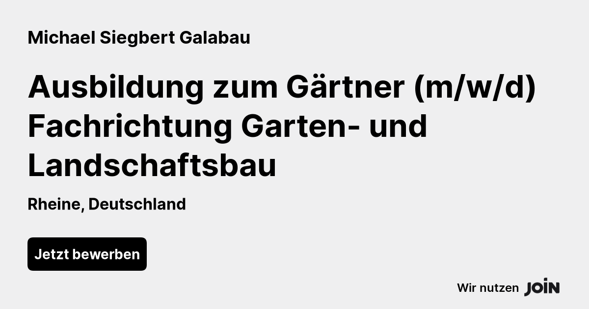 Michael Siegbert Galabau (Rheine) Ausbildung zum Gärtner (m/w/d