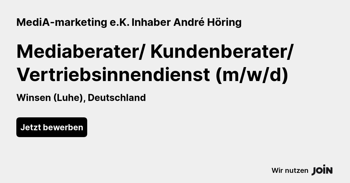 MediA-marketing e.K. Inhaber André Höring (Winsen (Luhe)): Mediaberater ...