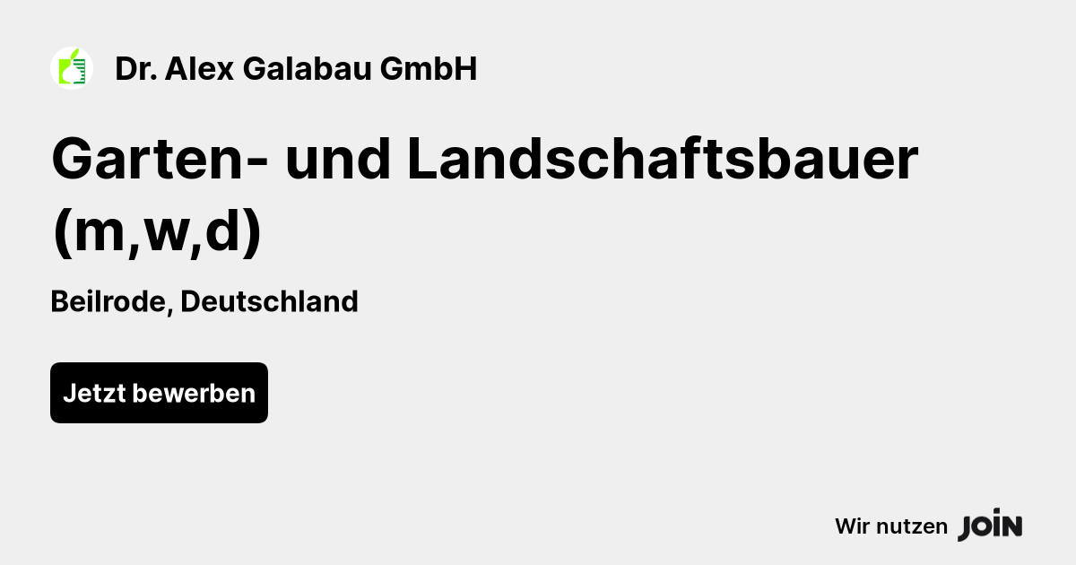 Dr. Alex Galabau (Beilrode): Garten- und Landschaftsbauer (m,w,d)