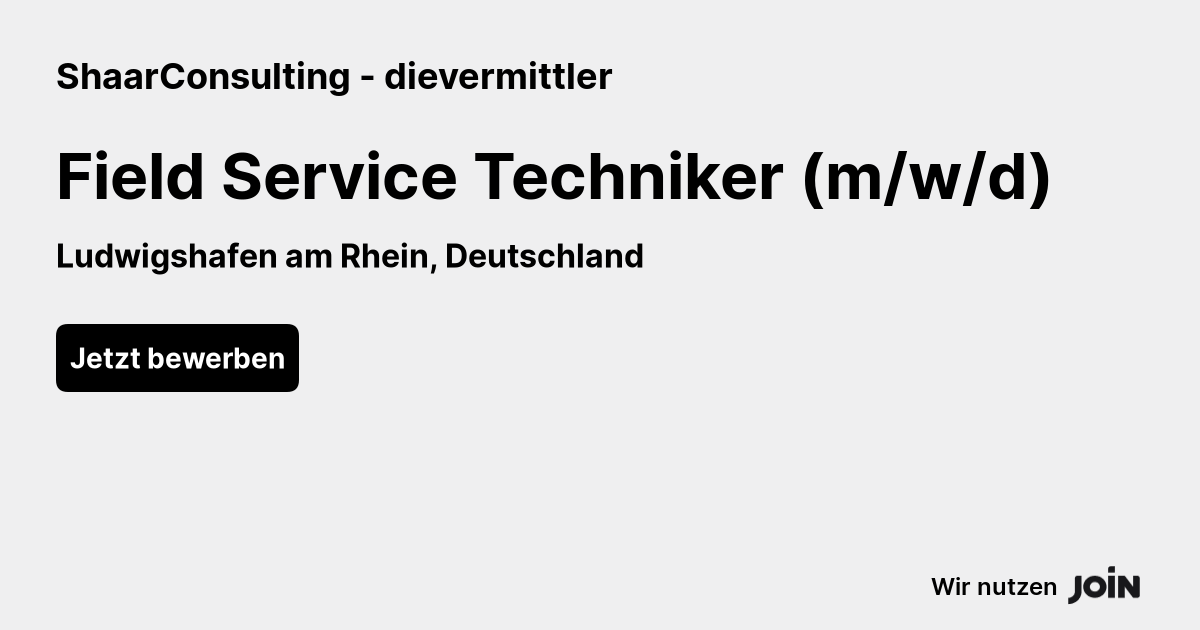 ShaarConsulting Dievermittler Ludwigshafen Am Rhein Field Service 