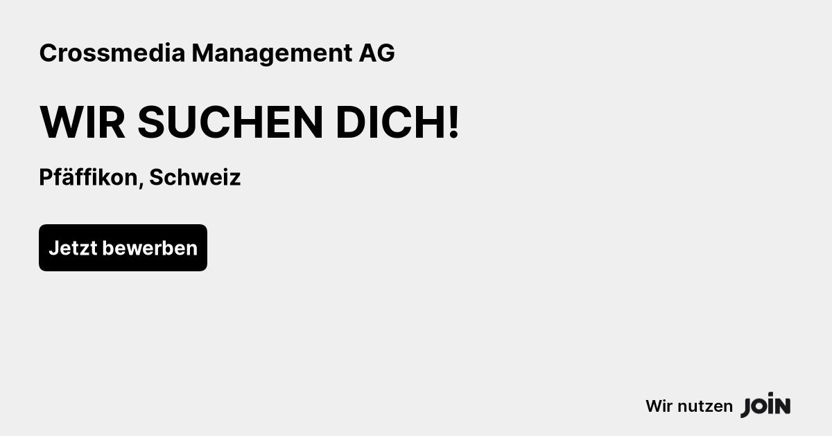 Crossmedia Management Pfäffikon Wir Suchen Dich 