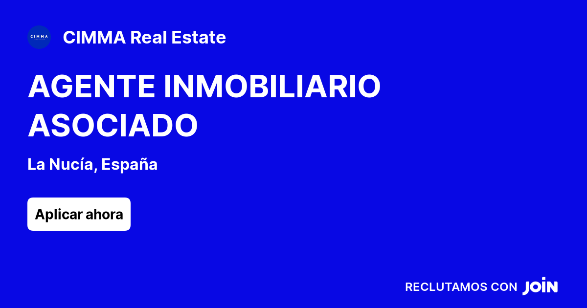 CIMMA Real Estate (La Nucía) AGENTE INMOBILIARIO ASOCIADO