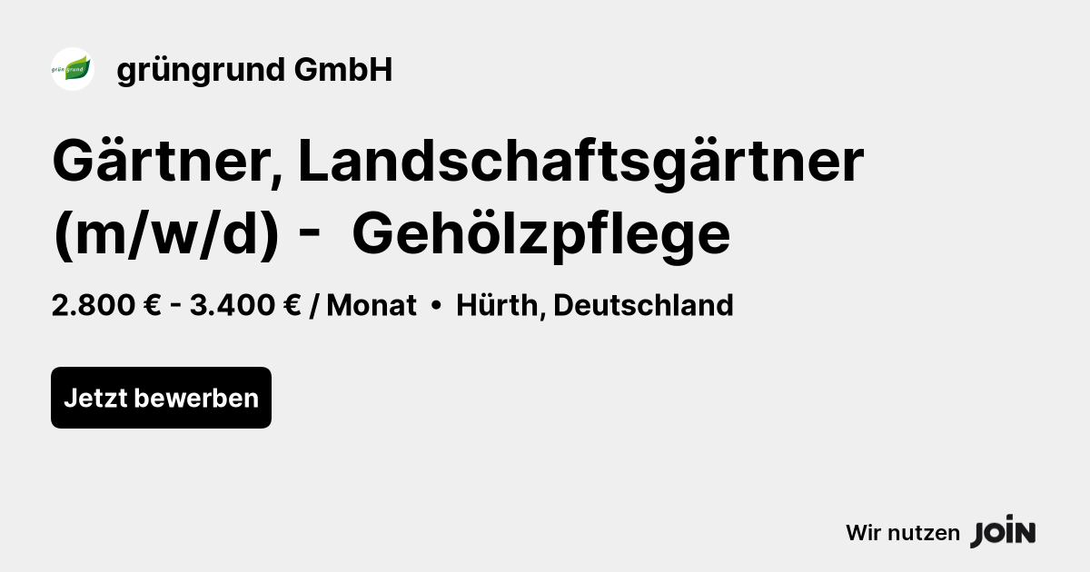 grüngrund (Hürth) Gärtner, Landschaftsgärtner (m/w/d) Gehölzpflege