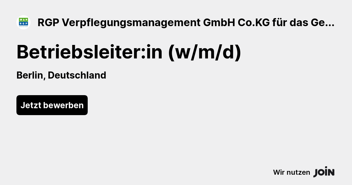 RGP Verpflegungsmanagement GmbH Co.KG für das Gesundheitswesen logo