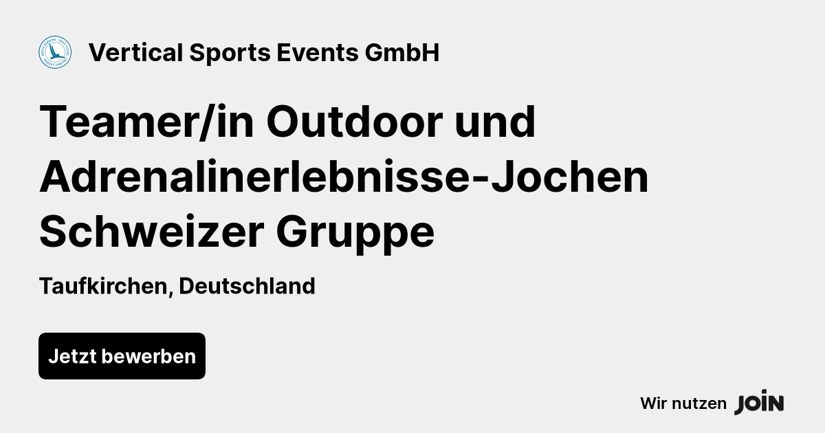 Vertical Sports Events (Taufkirchen): Teamer/in Outdoor Und ...