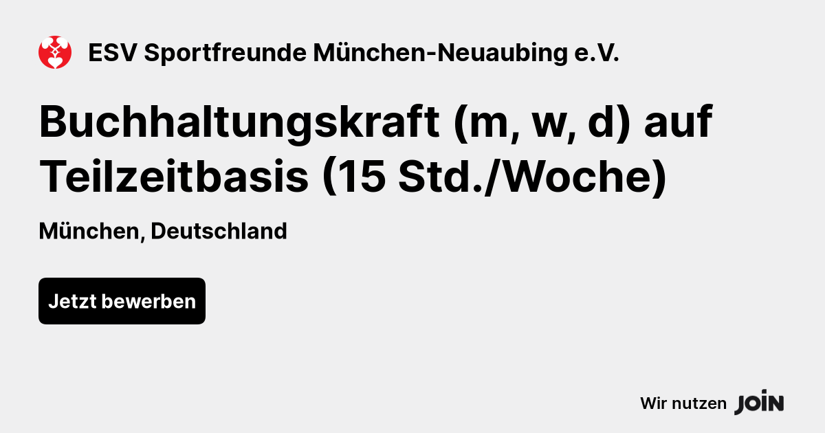 ESV Sportfreunde München-Neuaubing E.V. (München): Buchhaltungskraft (m ...