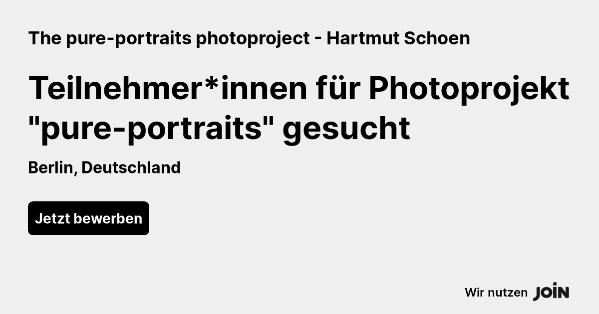The pure-portraits photoproject - Hartmut Schoen logo
