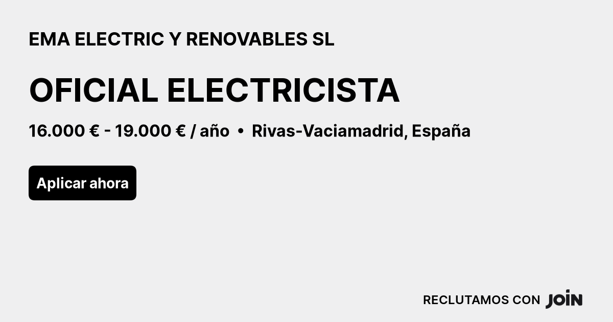 EMA ELECTRIC Y RENOVABLES SL (Rivas-Vaciamadrid): OFICIAL ELECTRICISTA