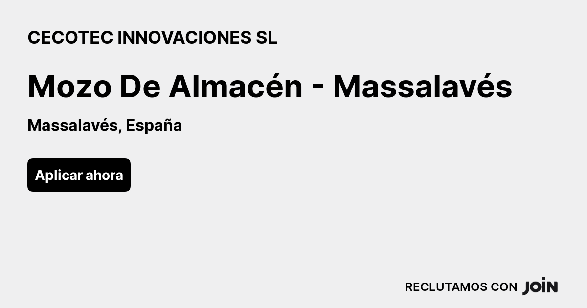 CECOTEC INNOVACIONES SL Massalav s Mozo De Almac n Massalav s