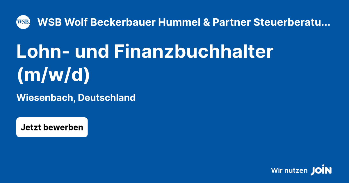 WSB Wolf Beckerbauer Hummel & Partner Steuerberatungsgesellschaft mbB, 69257 Wiesenbach logo
