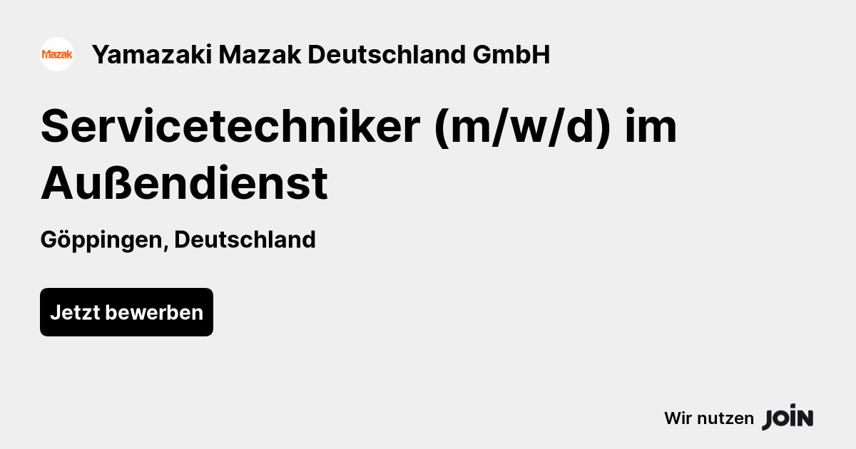 Yamazaki Mazak Deutschland G ppingen Servicetechniker m w d